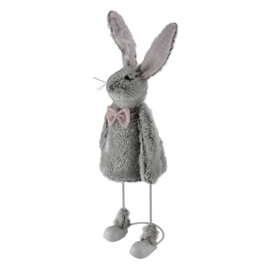 17" Gray Loaded Rabbit Table Top Easter Figure